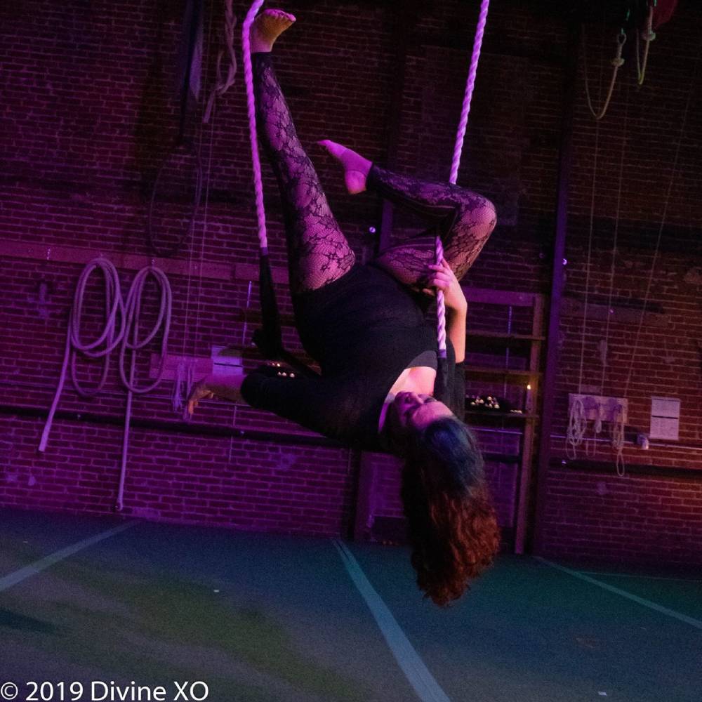 Alison on the dance trapeze